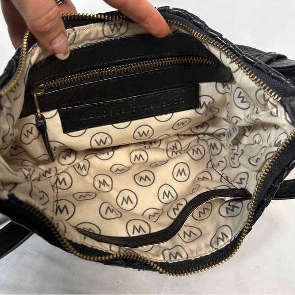 Wanderers Woven Leather Crossbody Purse Quiet Luxury Minimalist Black - Picture 6 of 16